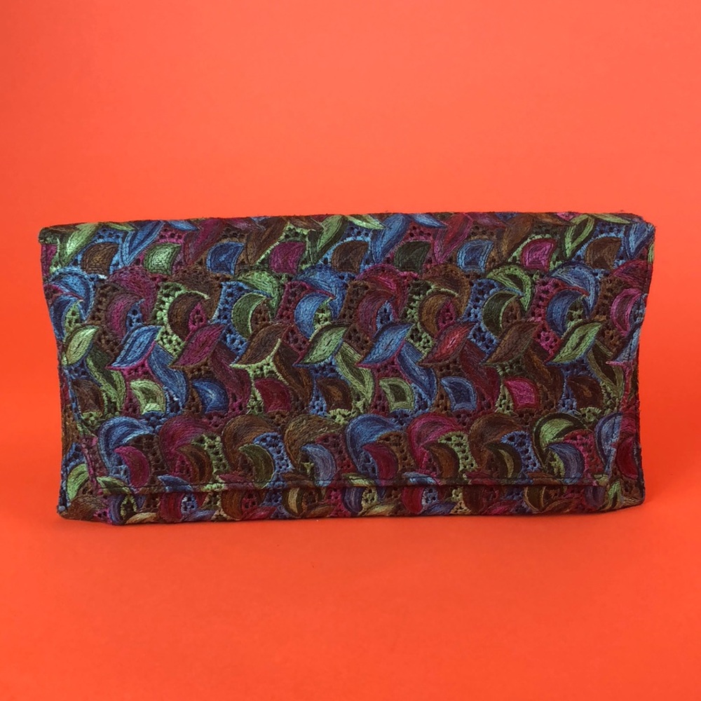 Vintage Lennox Clutch multi-colored natural fiber